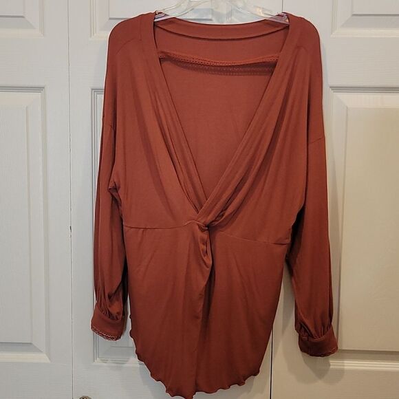 Free People Rust Blouse Sz XS - Picture 1 of 7
